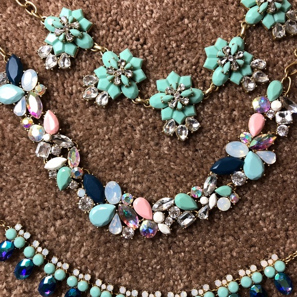 J Crew Necklaces brass with rhinestones - Picture 2 of 6